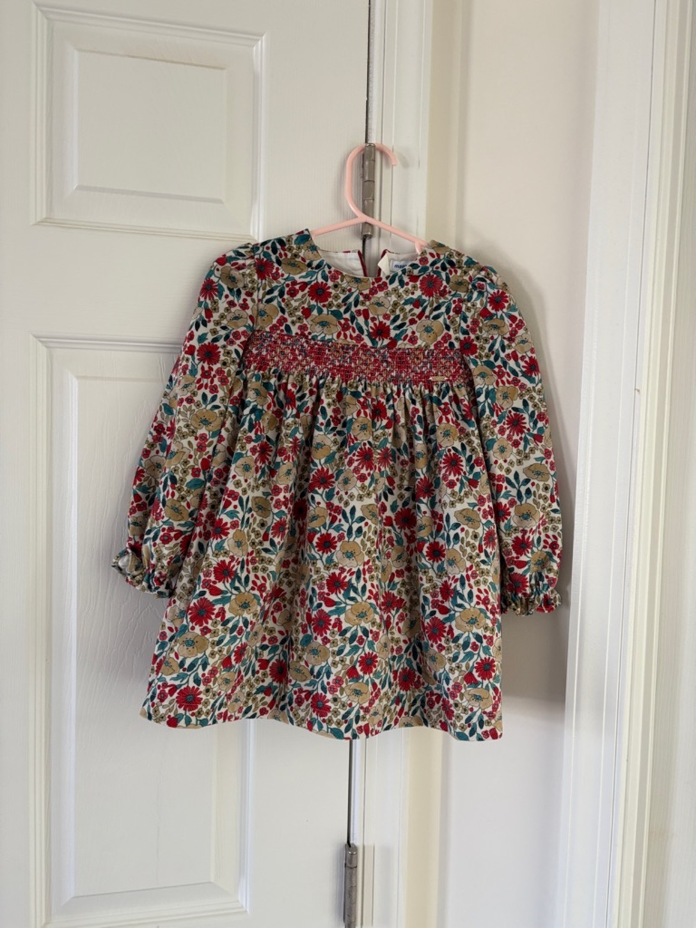 Mayoral Floral Printed Velvet Dress